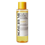 A 150 ml clear bottle of Yuja Niacin Brightening Toner with a yellow cap and a white label featuring black and gold text, enriched with Vitamin C.