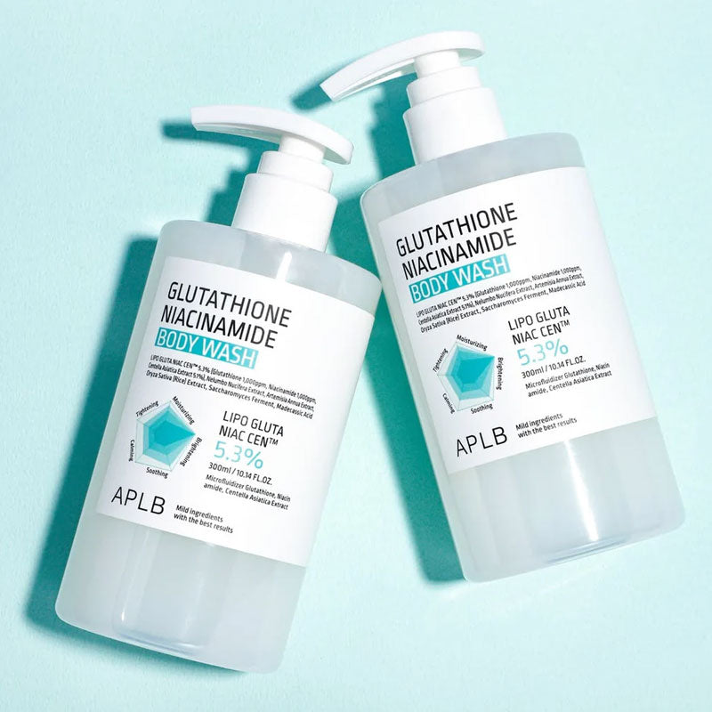 glutathione body wash APLB Niacinamide (10.14 oz) Enriched with 5.1% Centella Asiatica Extract Top Choice for Blemish Care