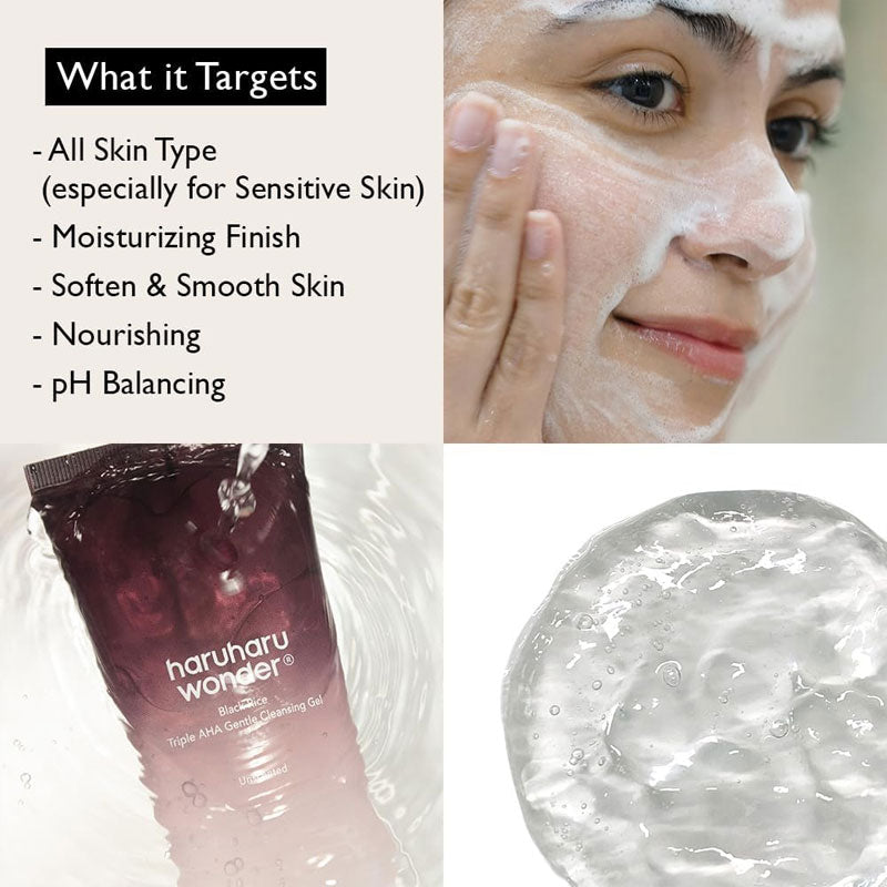 Black Rice Triple AHA Gentle Cleansing Gel - Kbeauty Dropzone