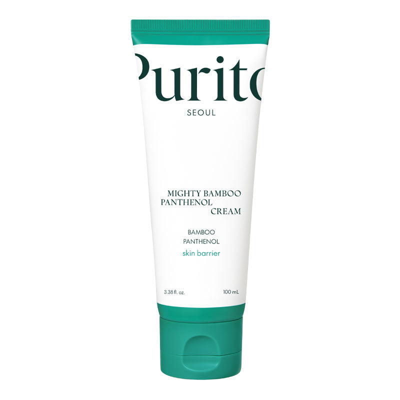 Tube of Purito Mighty Bamboo Panthenol Cream on a white background